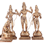 Brass Ram Darbar Antique Set | Lord Ram 23" with Family | Heritage Finish Divine Art | 27 kg Temple Grade Murti | Handcrafted Traditional Collection